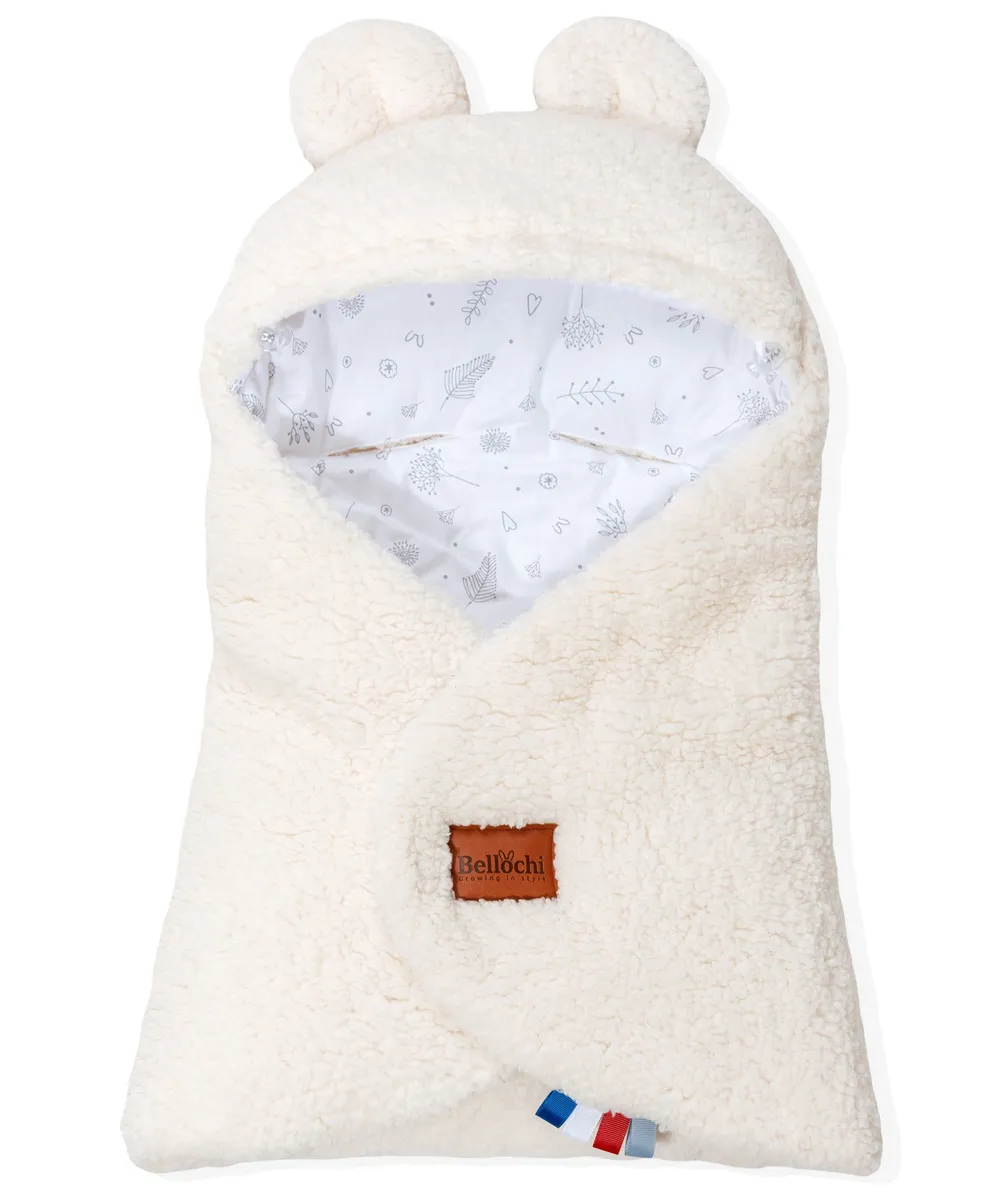 Baba autósülés takaró 90×90 cm fehér Teddy maci – Teddy white