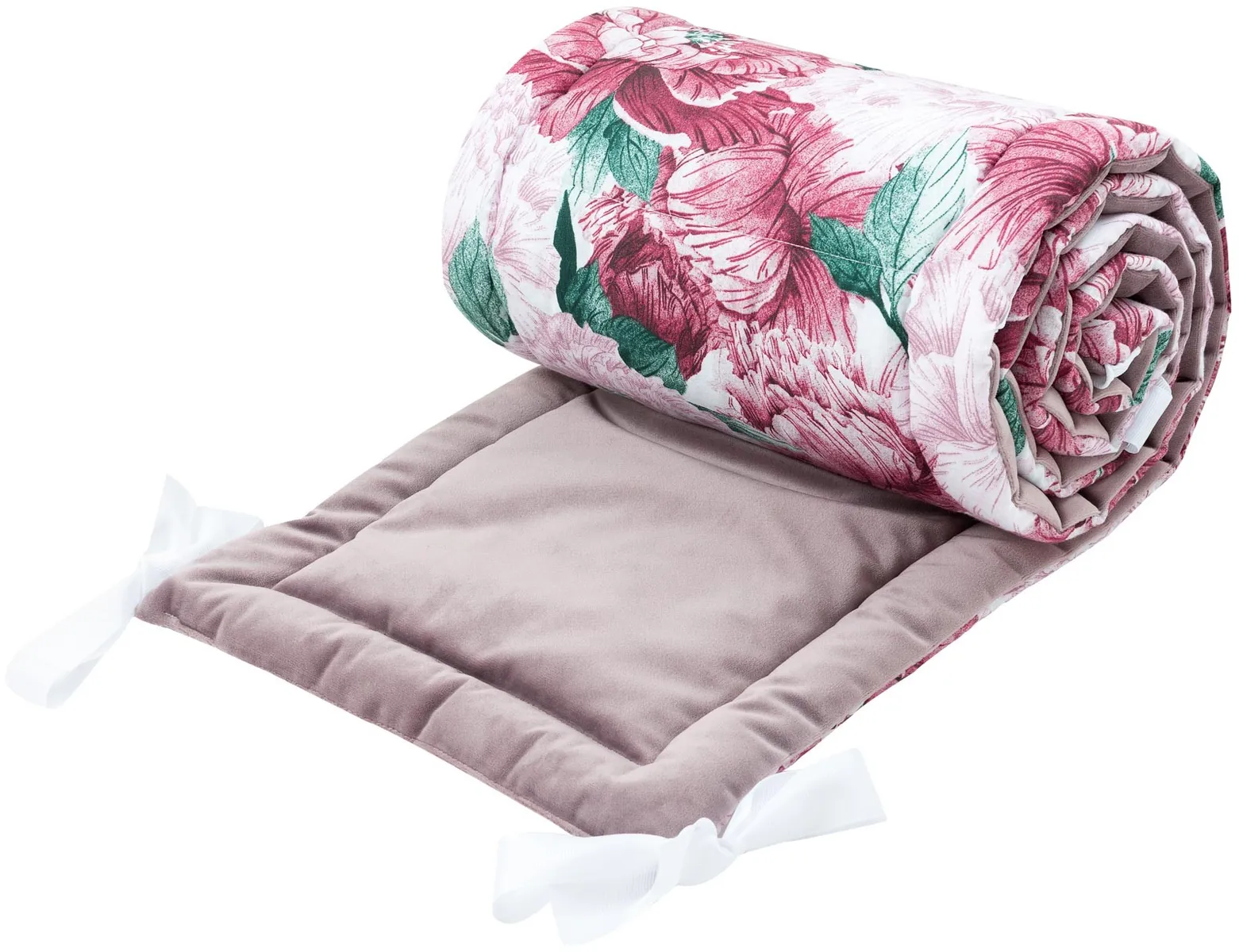 Bölcső ütközővédelem 180×30 cm Rózsaszín Pünkösdi rózsa – Pink Peony