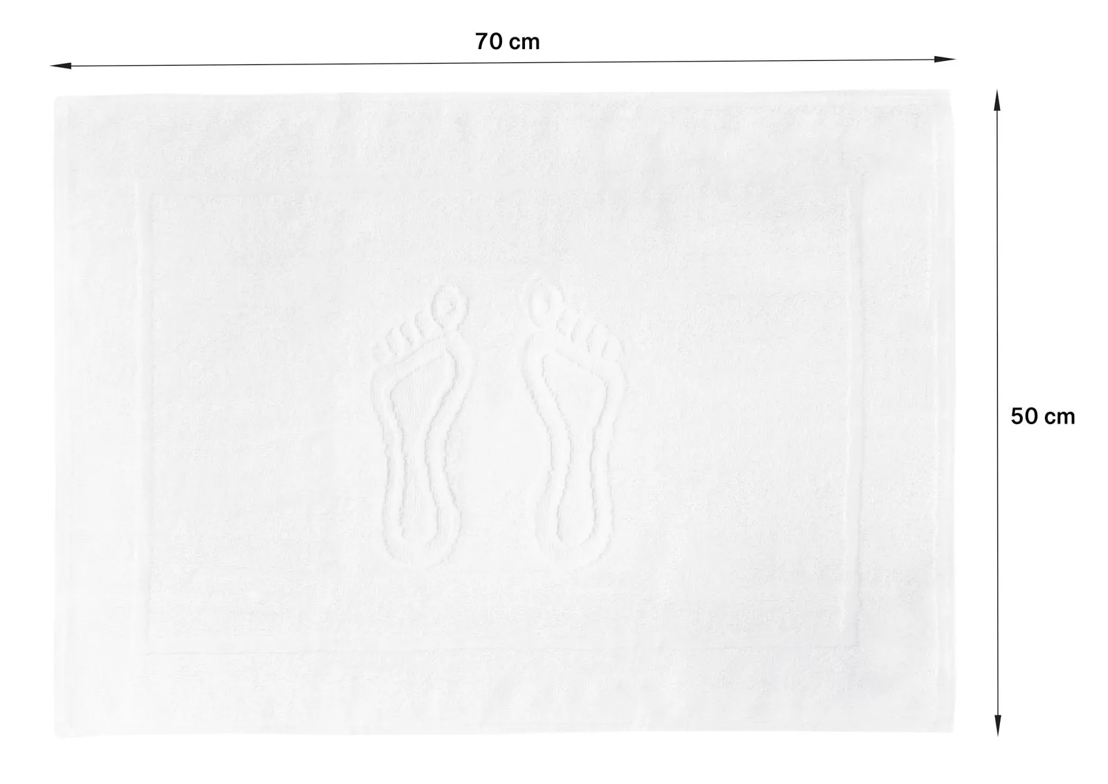 Pamut lábtörlő 70×50 cm tango hotel fehér (súly 400 g/m²)